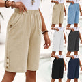 Cotton-linen Shorts Capri-length For Women