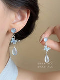 Cool Blue Sweet Butterfly Earrings For Women, New Chinese Retro Niche Design Versatile Ear Jewelry