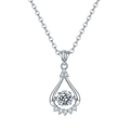 S925 Sterling Silver 0.5ct D Color VVS1 Moissanite Teardrop Openwork Necklace 45cm Platinum Plated GRA Certified Gift Box