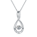 S925 Sterling Silver 0.5ct D Color VVS1 Moissanite Infinity Pendant Necklace 45cm Platinum Plated GRA Certified Gift Box