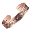 Mens Open-ended Magnetic Red Copper Bracelet