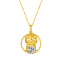 S925 Sterling Silver Gold Plated 1ct D Color VVS1 Moissanite Tiger Necklace 5g Chinese Zodiac Benmingnian Gift GRA Certified Gift Box