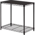 2 Tier Wire Shelving Cart, Heavy Duty Metal Storage Rack, High Weight Capacity Rolling Unit