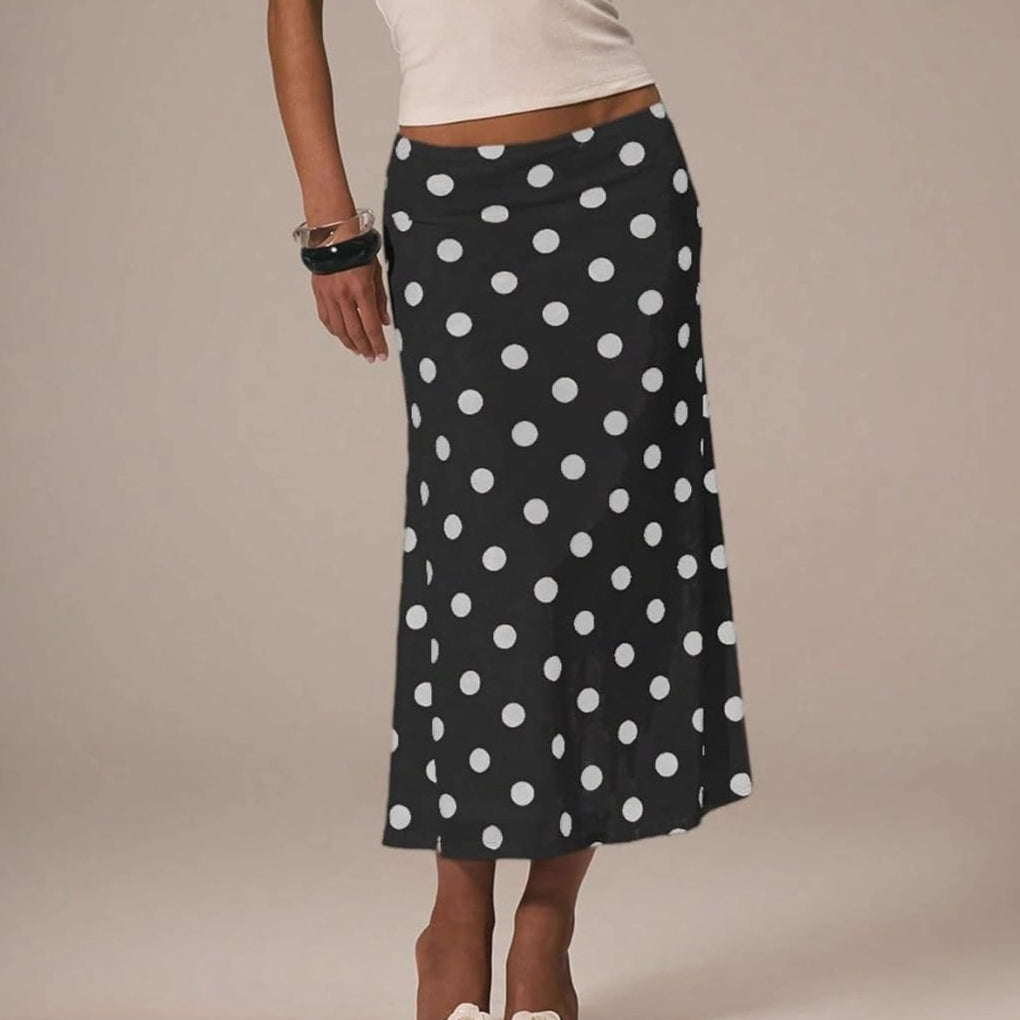 Elegant Stylish And Versatile Polka-dot Sheath Skirt