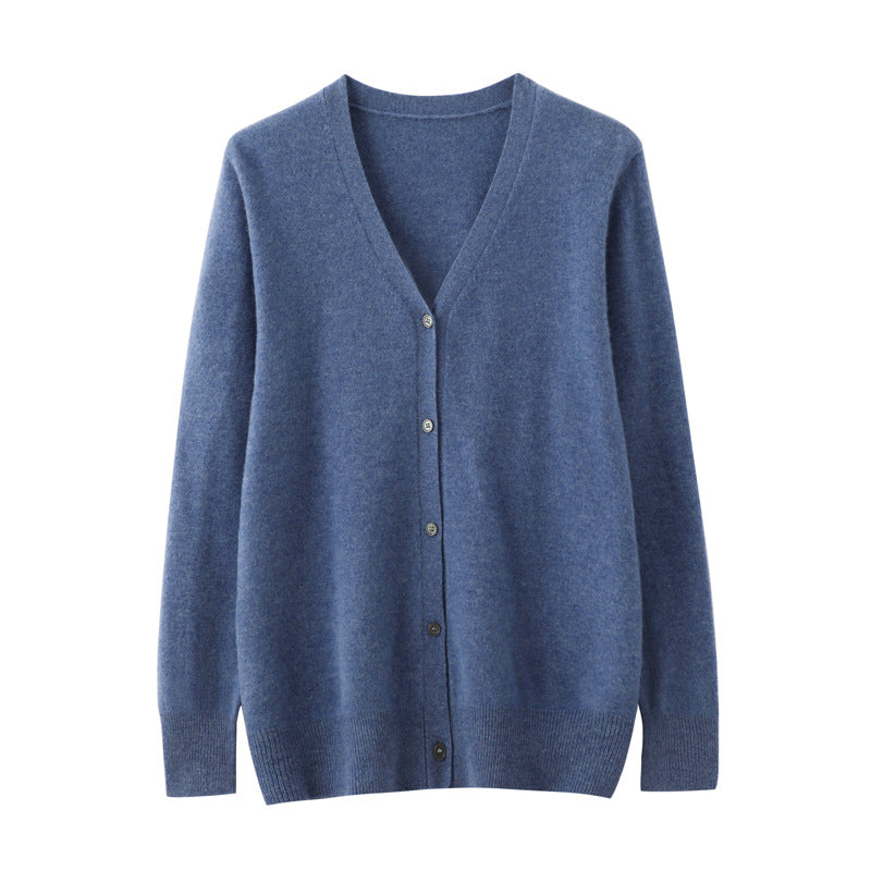 Mens Springautumn Lightweight Pure Wool Cardigan