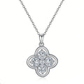 S925 Sterling Silver 4pcs 5mm Round Moissanite Clover Necklace 45cm Platinum Gold Plated GRA Certified Gift Box