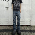 Distressed Slightly Flared Slim-fit Denim Jeans