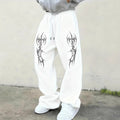 Loose-fit Pants With Dark Gothic Prints Unisex
