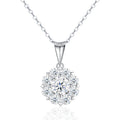 S925 Sterling Silver 1ct D Color VVS1 Moissanite Halo Necklace 40cm Platinum Plated GRA Certified Gift Box