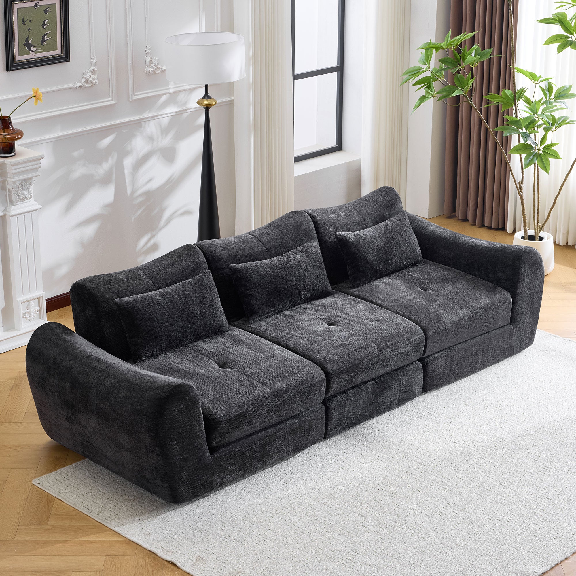 Modular Cloud Sofa, Convertible Folding Sofa Bed, Sectional Cushioned Sofa - Perfect For Living Room, Bedroom & Entertainment Space