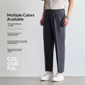 Mens Cropped Relaxed-fit Straight-leg Dress Pants With A Sleek Drapey Feel