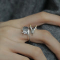 1pcs Two-Tone Vintage Dragon Wing Adjustable Open Ring, Dark Punk Gothic Style, For Daily Street Cosplay Wear & Men Women Unique Holiday Gifts