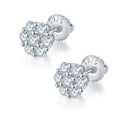 S925 Sterling Silver 14pcs D Color VVS1 Moissanite Cluster Stud Earrings 1.5g Screw Back Hypoallergenic GRA Certified Gift Box