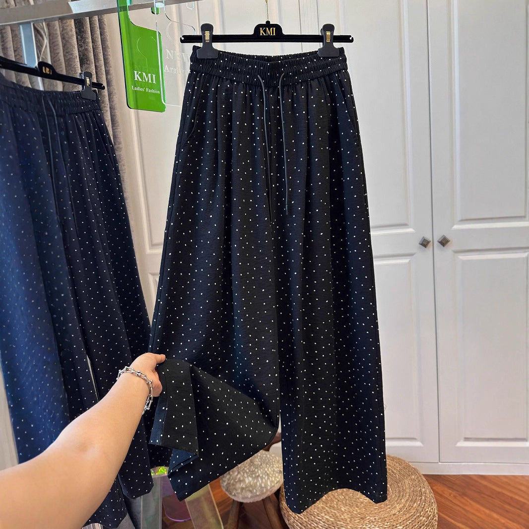 Polka-dot Print Casual Pants