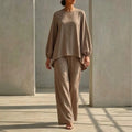 Comfortable Solid-color Top And Pants Two-piece Set