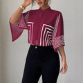 Casual Romantic Floral Loose-fit Shirt
