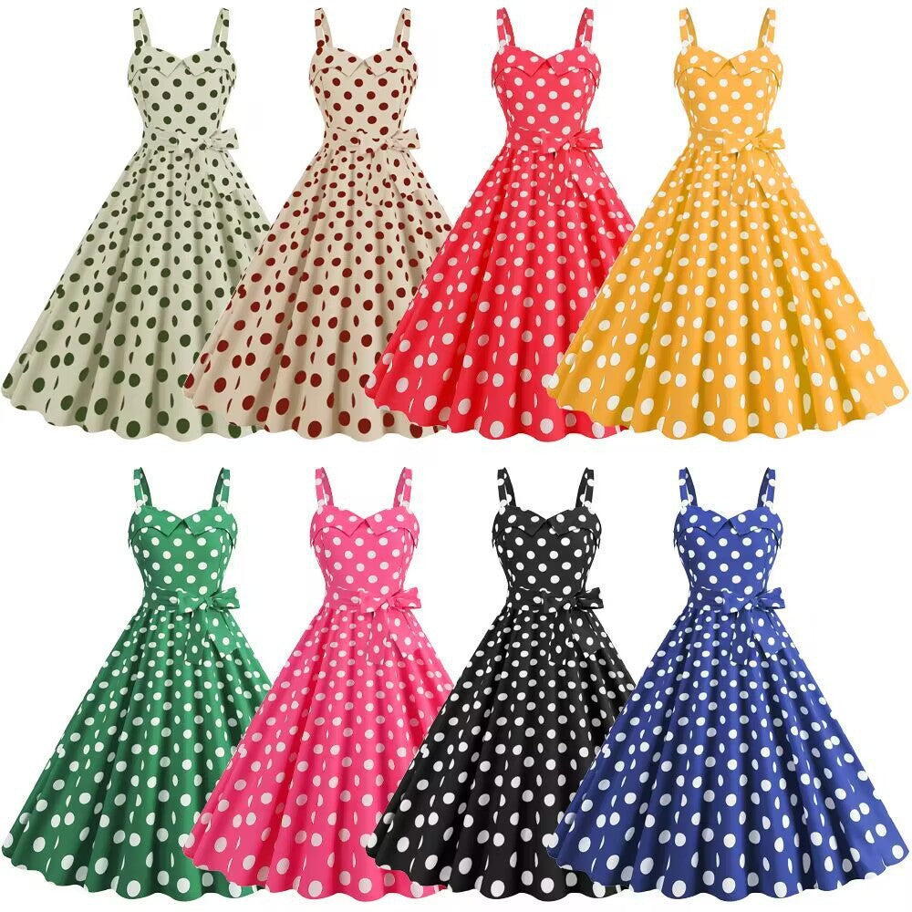 Polka-dot Print Vintage Swing Dress
