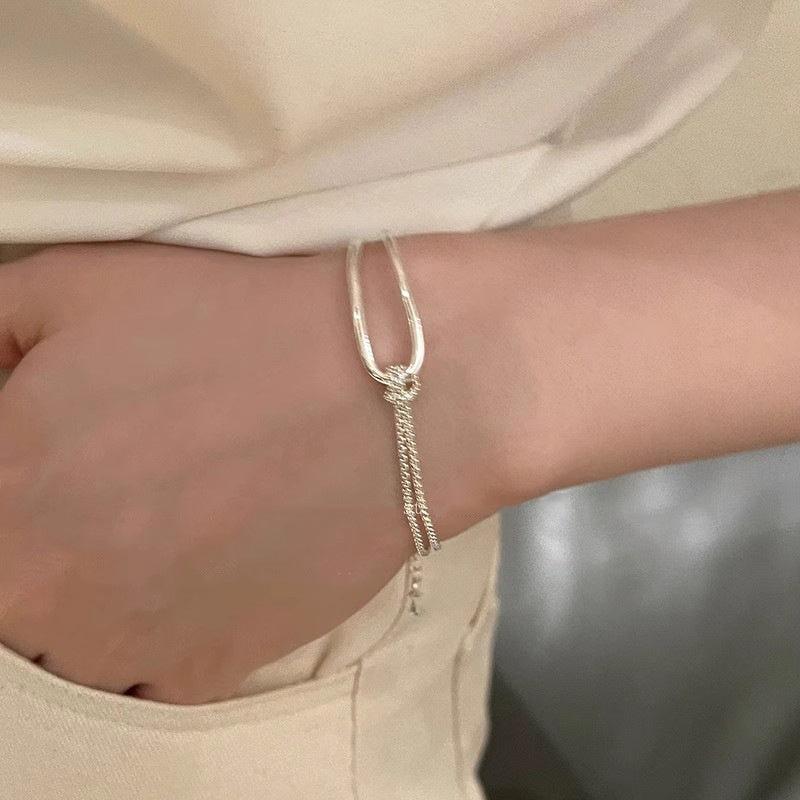 Titanium Steel Non Fading Knot Bracelet For Women Ins Cool Style