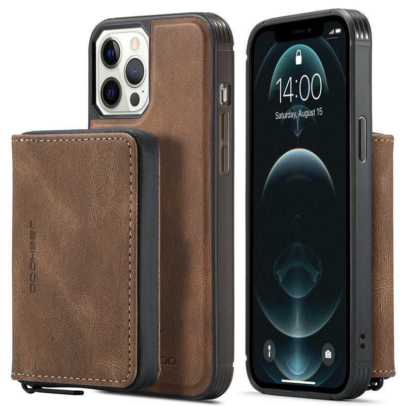 IPhone Zipper Wallet Phone Case Magnetic Split Protective Case