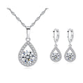 Women's Cubic Zirconia Bridal Jewelry Sets Classic Drop Sweet Elegant Earrings Jewelry Silver For Party Gift 1 set