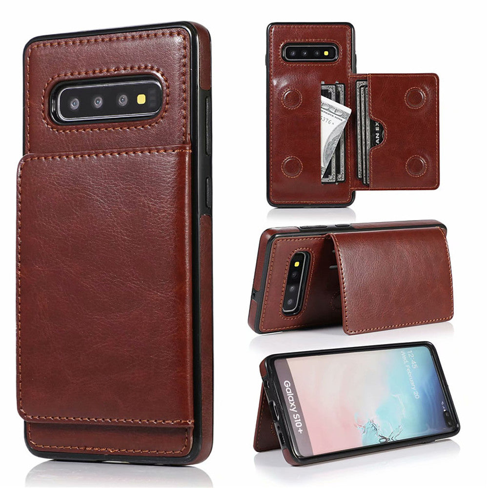 Retro PU Leather Case For Samsung Galaxy S10 Plus S10e S10 S9 Plus S9 S8 Plus S8 Multi Card Holders Phone Cases For Galaxy Note 10 Plus Note 10 Note 9 Note 8 with Stand Magnetic Wallet Cover