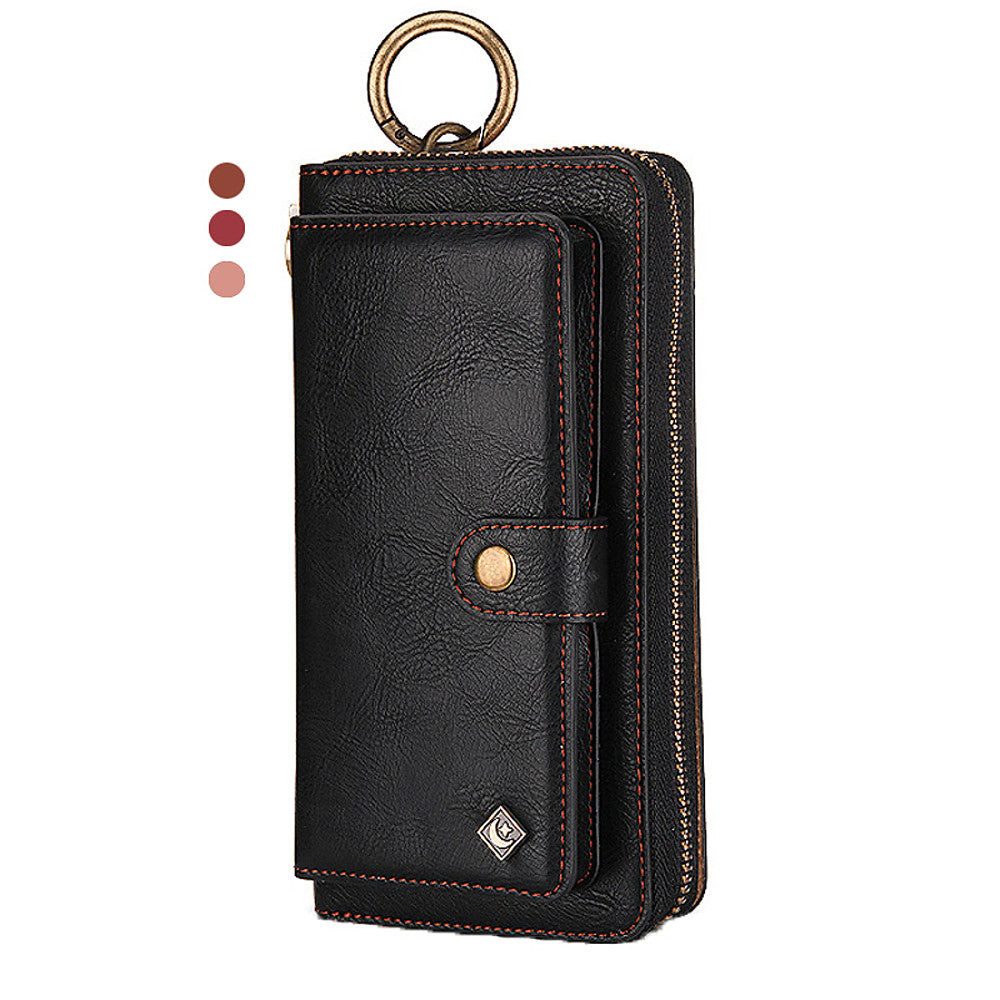 Multifunction Wallet Genuine Leather Case For iPhone 11 Pro Max XR XS Max 8 Plus 7 Plus 6 Plus Shockproof Solid Colored Cases