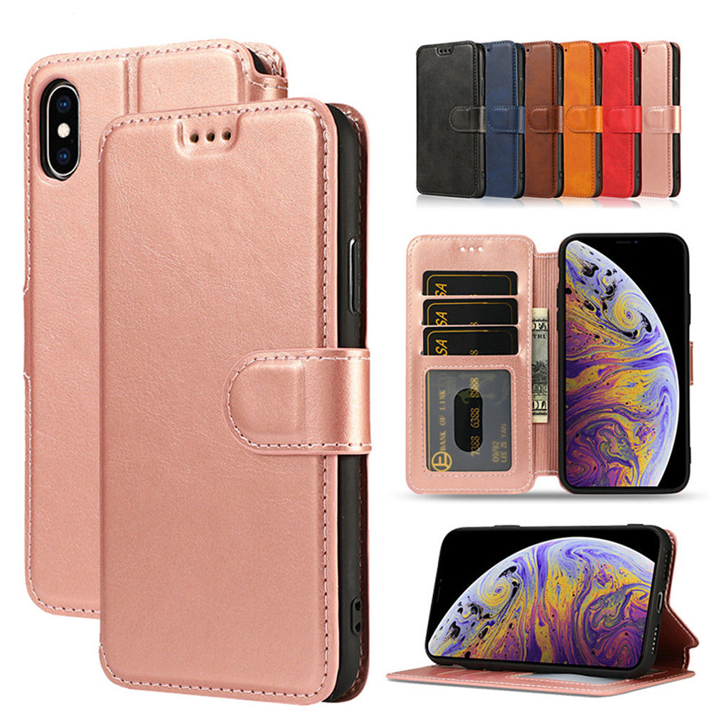 Case For Iphone11/11Pro/11ProMax/X/XS/XR/XSmax/8P/8/7P/7/6P/6  Wallet / Card Holder / Shockproof Full Body Cases Solid Colored PU Leather / TPU