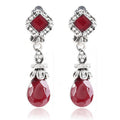 Women's Crystal Drop Earrings Retro Boho Imitation Diamond Earrings Jewelry Black / Red For Daily Festival 1 Pair