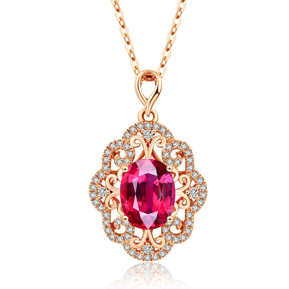 Women's Fuchsia AAA Cubic Zirconia Pendant Necklace Classic Mini Classic Gold Plated Chrome Rose Gold 45 cm Necklace Jewelry 1pc For Daily