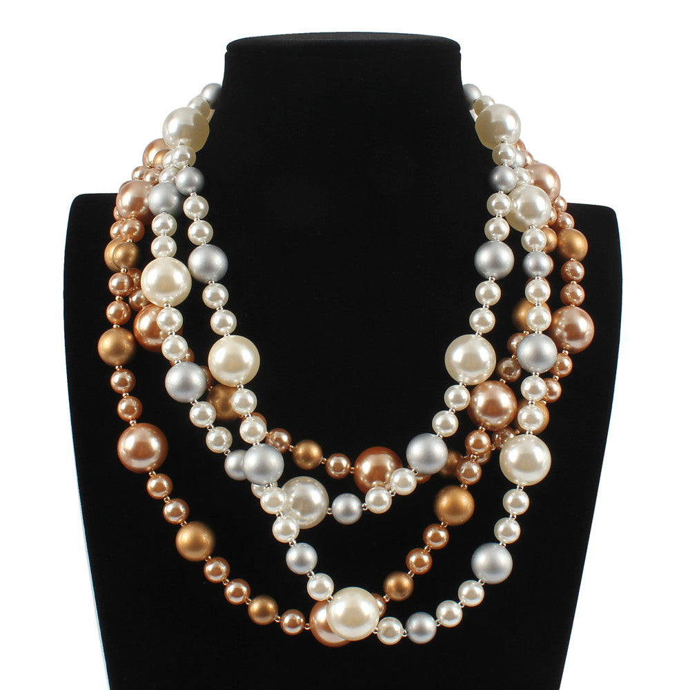 Women's Pearl Bridal Jewelry Sets Layered Love Statement Colorful Imitation Pearl Earrings Jewelry White / Champagne For Wedding Party 1 set