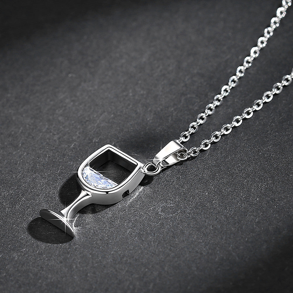 Women's Pendant Necklace Goblet Casual / Sporty Cute Zircon Chrome Rose Gold White Gold 45 cm Necklace Jewelry 1pc For Club