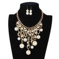 Women's Pearl Bridal Jewelry Sets Layered Love Statement Colorful Imitation Pearl Earrings Jewelry White For Wedding Party 1 set