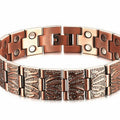 Mens Solid Copper Double-Row Fully Magnetic Bracelet