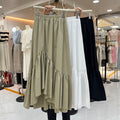 Ruffled Asymmetrical Skirt Womens Korean Style