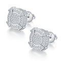S925 Sterling Silver 174pcs D Color VVS1 Moissanite Geometric Stud Earrings 3g Screw Back Platinum Plated GRA Certified Gift Box