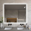 30  X 36  Frameless Front-Lit LED Bathroom Mirror With Anti-Fog, 3 Color Temperatures, Stepless Dimming, Smart Memory Function, Shatter-Resistant Backing, UL Certified, IP44 Waterproof
