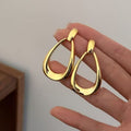 Korean Hollow Water Drop Earrings, Sparkling Rhinestone Metal Dangles For Commute