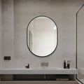 24  X 32  Capsule Bathroom Mirror, Framed Vanity Mirror With Aluminum Frame, Vertical Wall Mounted Mirror