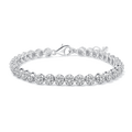S925 Sterling Silver 2mm Moissanite Cluster Tennis Bracelet 18cm 288pcs D Color VVS1 Platinum Plated GRA Certified Gift Box