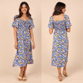 Short-sleeve A-line Dress Rayon Pastoral Resort Style One-piece
