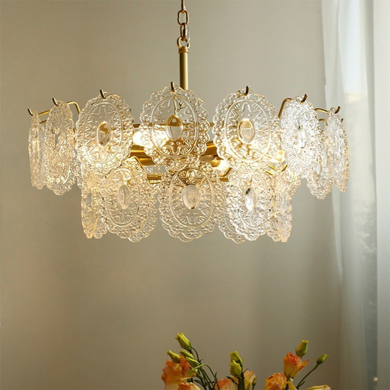 Affordable Luxury Glass Chandelier Metal And Glass Flush-mount Pendant Light Fixture
