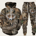 3D Animal-Print Hooded Pullover Sweatshirt Set