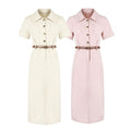 Womens Single-breasted Mid-length Casual Dress