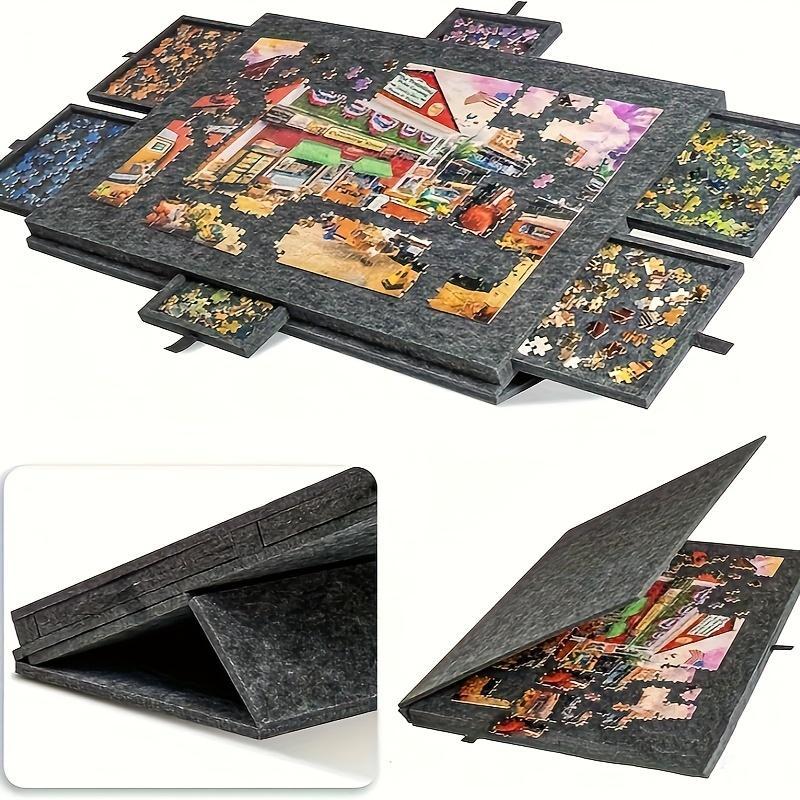 Foldable Puzzle Table With Sorting System Portable Puzzle Organizer For Adults Featuring A Built-in Stand And Protective Cover Spacious Family Game Board Gift For Puzzle Enthusiasts
