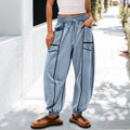 Summer Wide-leg Drawstring Waist Casual Pants