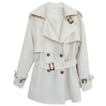 Relaxed-fit Designer-style Mid-length Coat For Petite Figures In A British-Korean Aesthetic