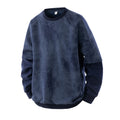 Loose-fitting Crew-neck Pullover With Versatile Long Sleeves