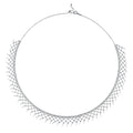 S925 Sterling Silver Mesh Tassel Necklace 45cm Adjustable 4.7g 10.5mm Wide Platinum Plated 3 Colors Gift Box