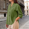 Loose-fit Cotton-linen Cardigan Long-sleeve Casual Blouse For Women