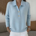 Womens Knitted Polo-neck Half-zip Sweater